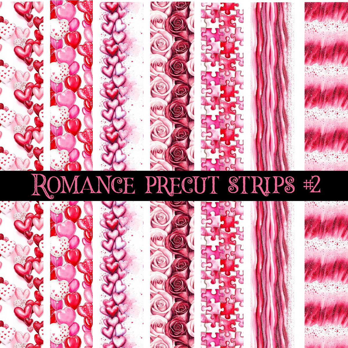 Romance precut strips 12x12 vinyl sheet (2 variants)