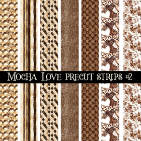 Mocha Love precut strips 12x12 vinyl sheet (3 variants)
