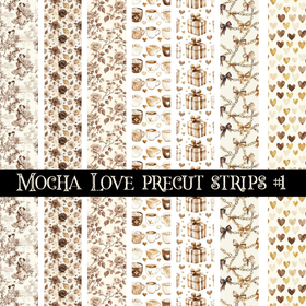 Mocha Love precut strips 12x12 vinyl sheet (3 variants)