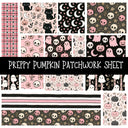 Preppy Pumpkin Patchwork precut vinyl sheet available in 12x12 or 6x6 sizes