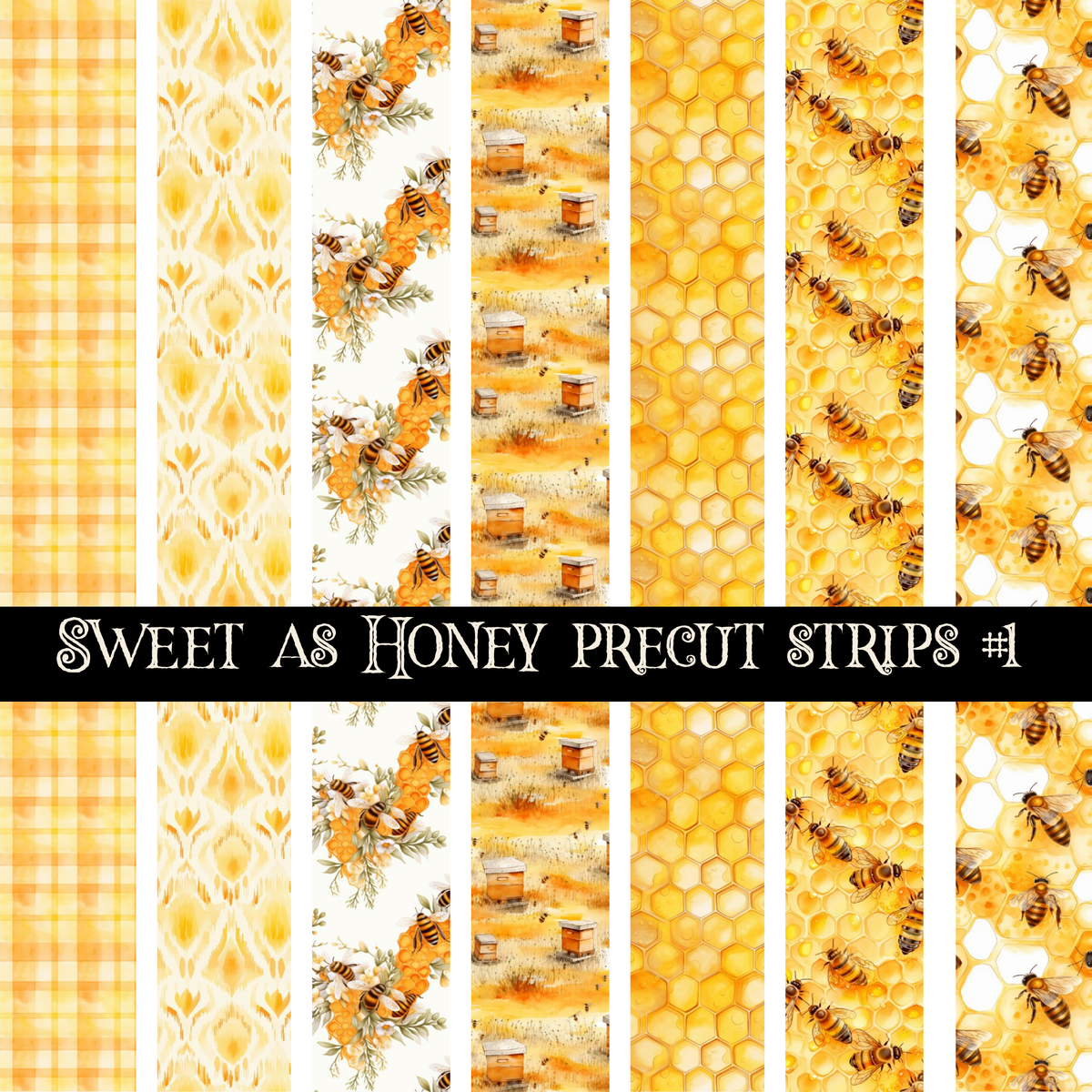 Sweet as Honey precut strips 12x12 vinyl sheet (2 variants)