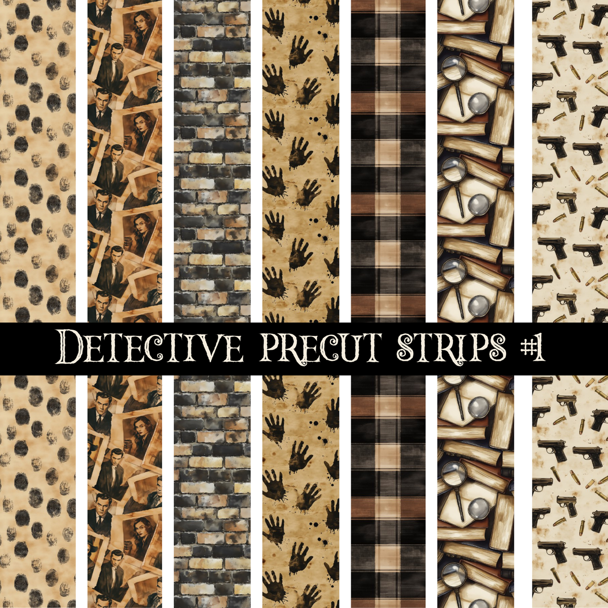 Detective precut strips 12x12 vinyl sheet