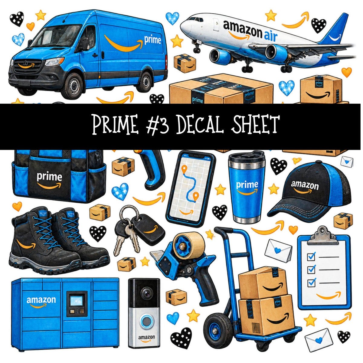 Prime UV DTF Decal sheets 6 Designs available