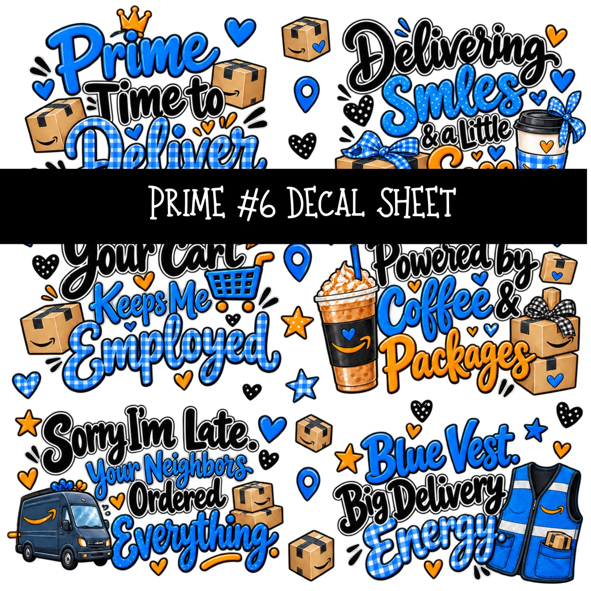 Prime UV DTF Decal sheets 6 Designs available