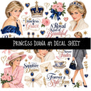 Princess Diana UV DTF Decal sheets 9 Designs available