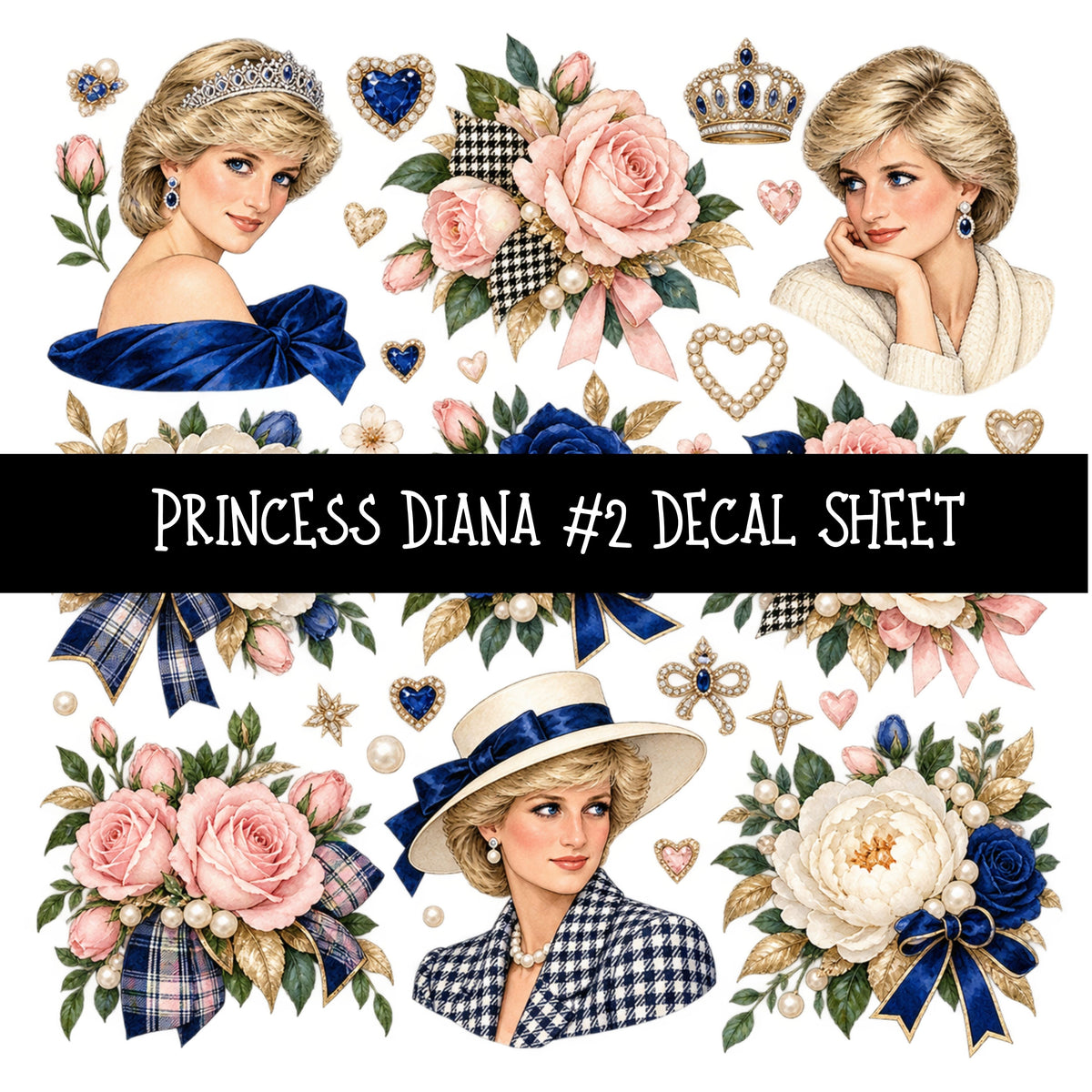 Princess Diana UV DTF Decal sheets 9 Designs available