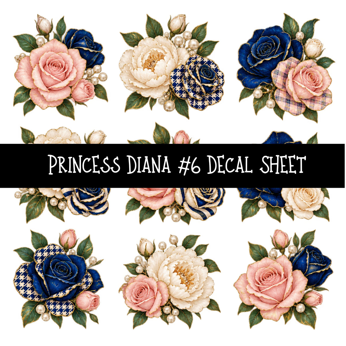 Princess Diana UV DTF Decal sheets 9 Designs available