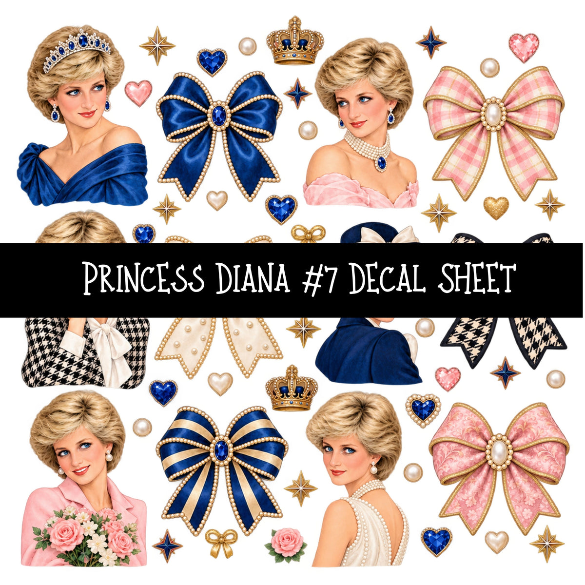 Princess Diana UV DTF Decal sheets 9 Designs available