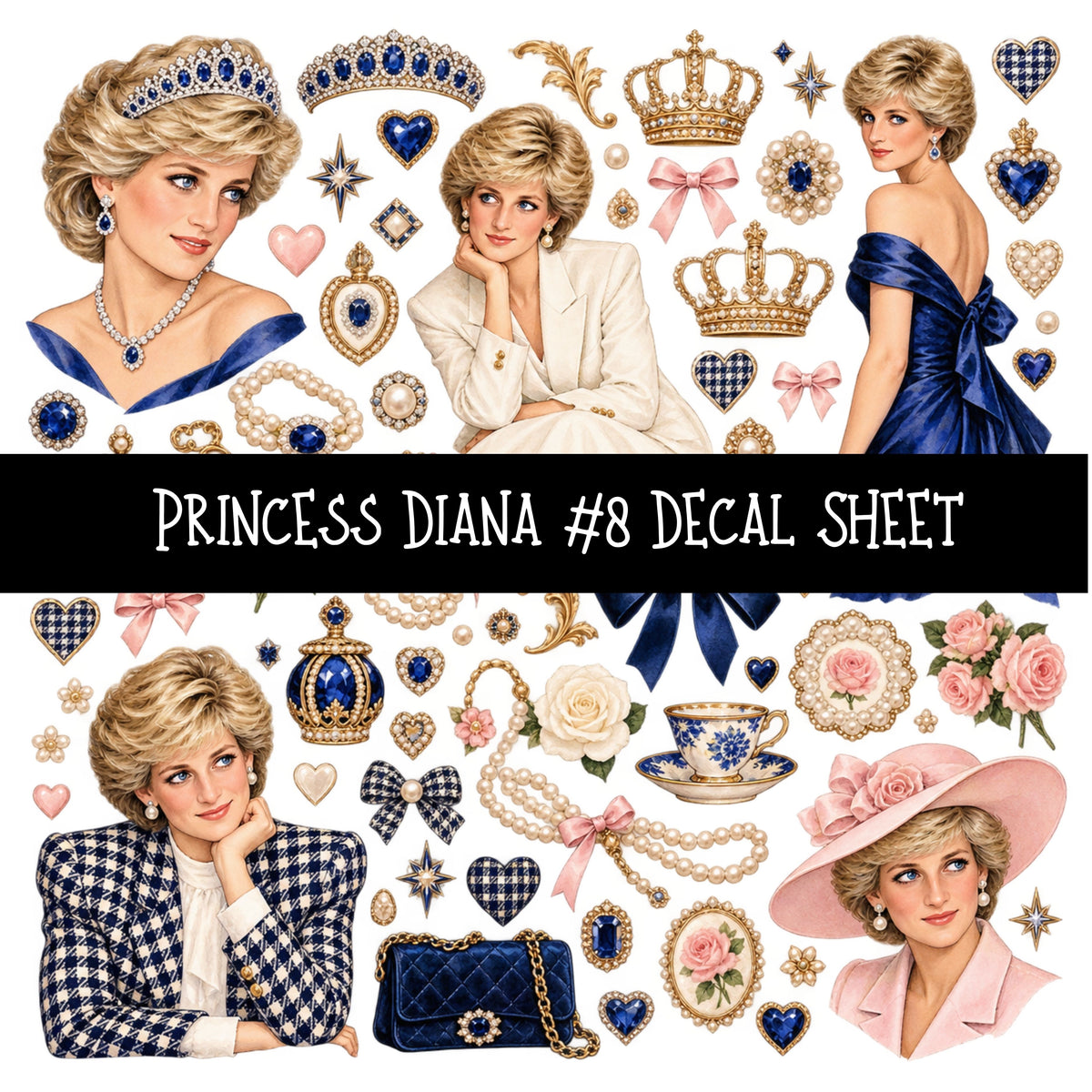 Princess Diana UV DTF Decal sheets 9 Designs available