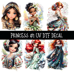Princess Torn Pages UV DTF Decal sheets 2 Designs available