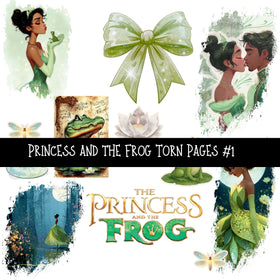 Princess and the Frog torn pages UV DTF Decal sheets 2 Designs available
