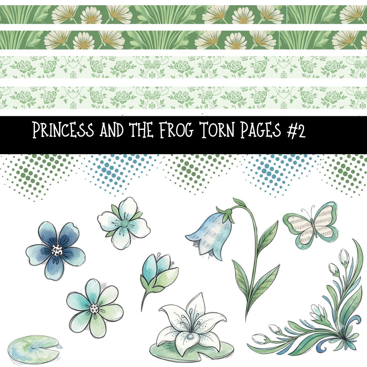 Princess and the Frog torn pages UV DTF Decal sheets 2 Designs available