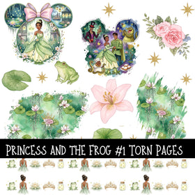 Princess and the FrogTorn Pages UV DTF Decal sheets 3 designs available