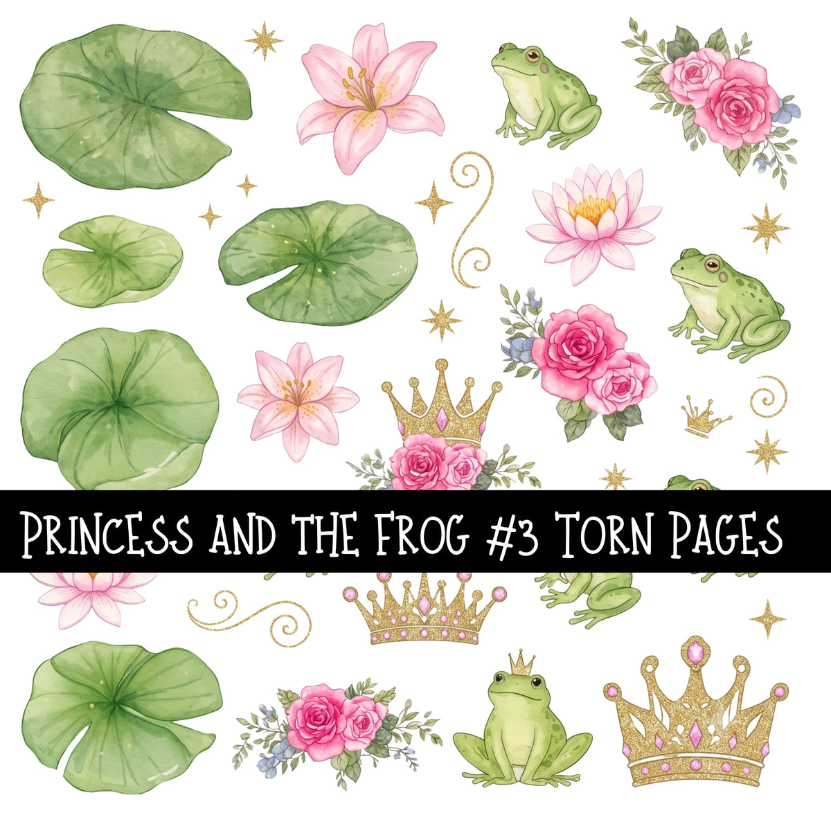 Princess and the FrogTorn Pages UV DTF Decal sheets 3 designs available
