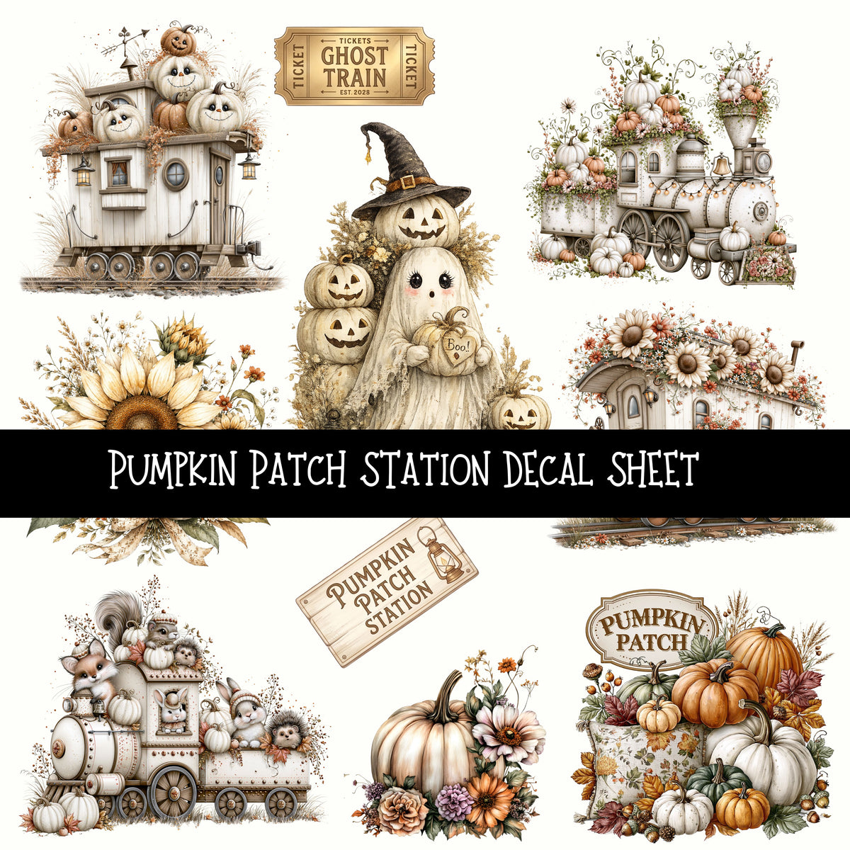 Pumpkin Patch Station UV DTF Decal sheets