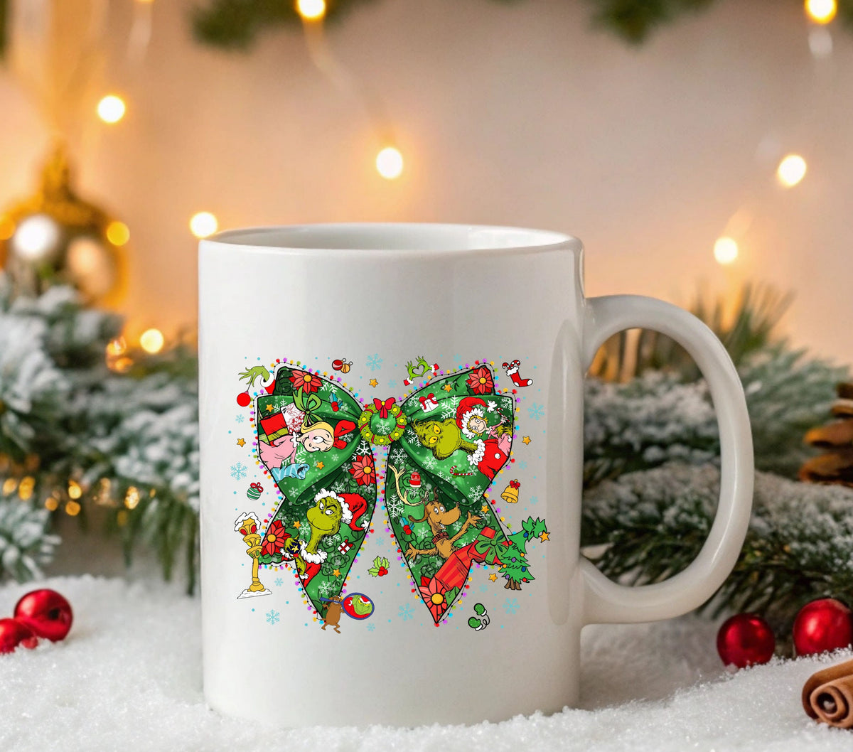 Grinch Bow #1 UV DTF Decals