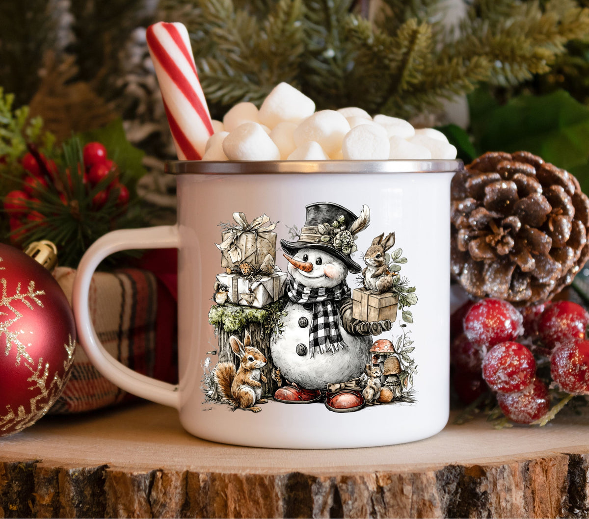 Winter snowman 10 UV DTF Decal