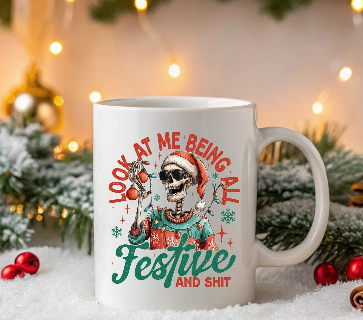 Look At Me Being All Festive And Shit UV DTF Decals