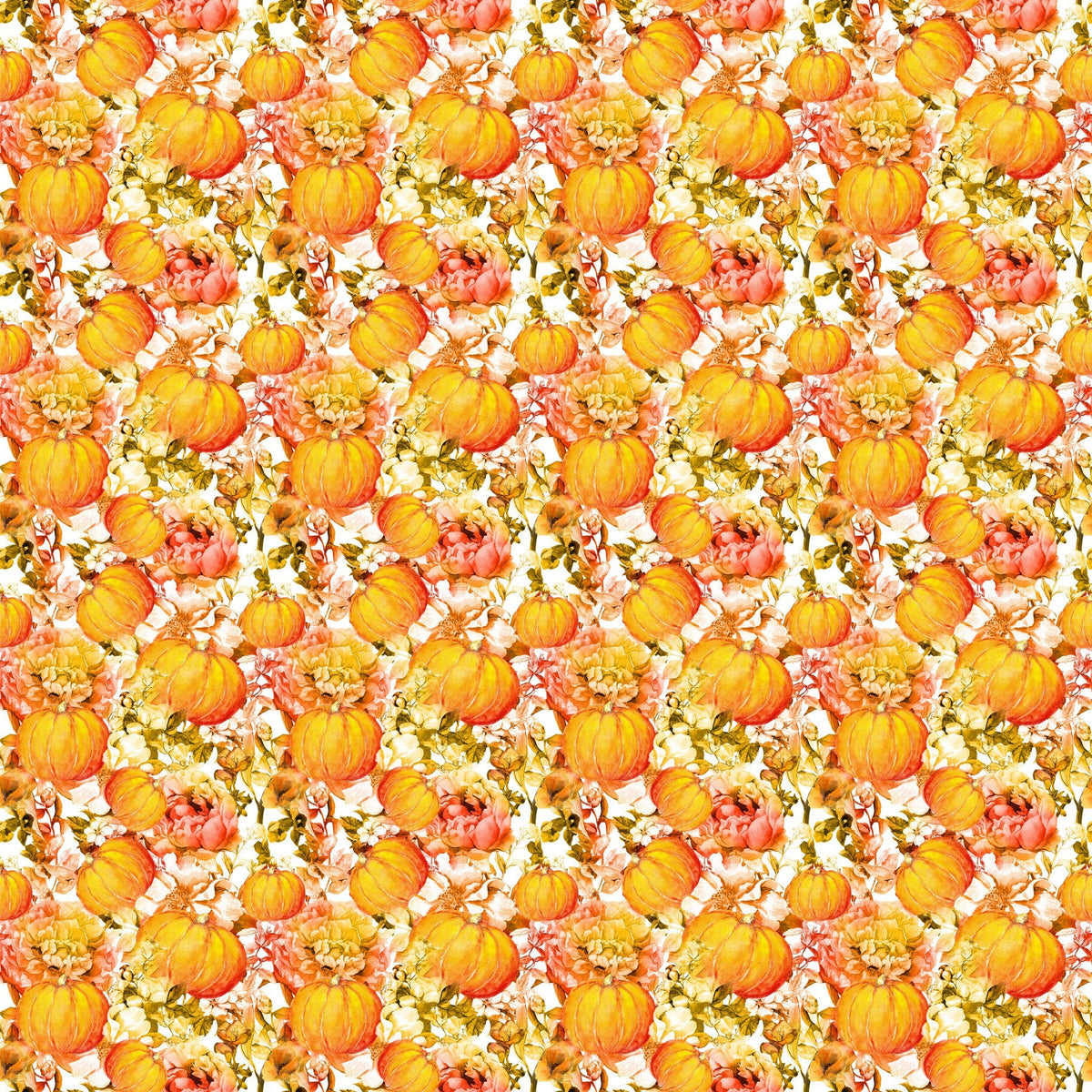 Pumpkin Floral - Adhesive Vinyl
