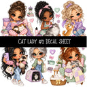 Cat Lady UV DTF Decal sheets 11 Designs available