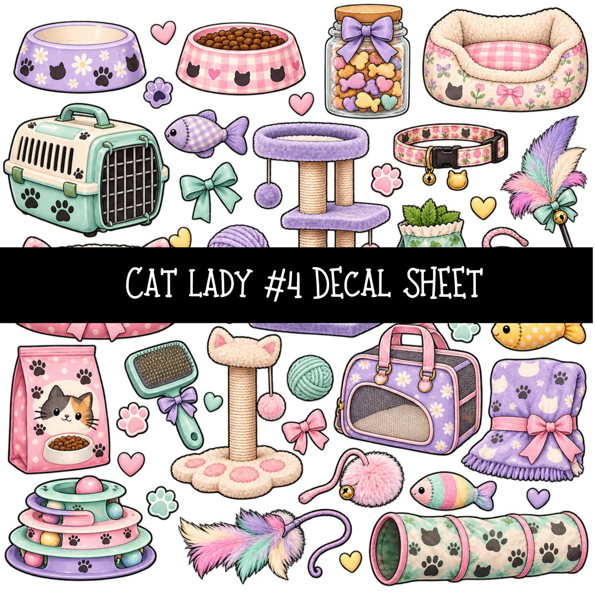Cat Lady UV DTF Decal sheets 11 Designs available