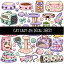 Cat Lady UV DTF Decal sheets 11 Designs available