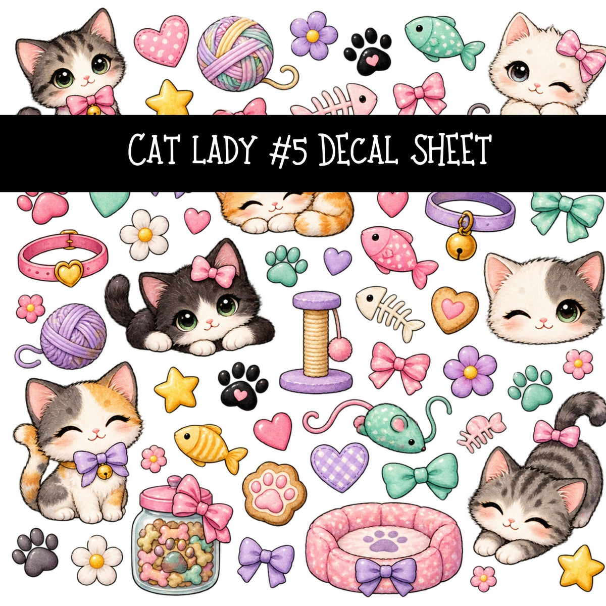 Cat Lady UV DTF Decal sheets 11 Designs available