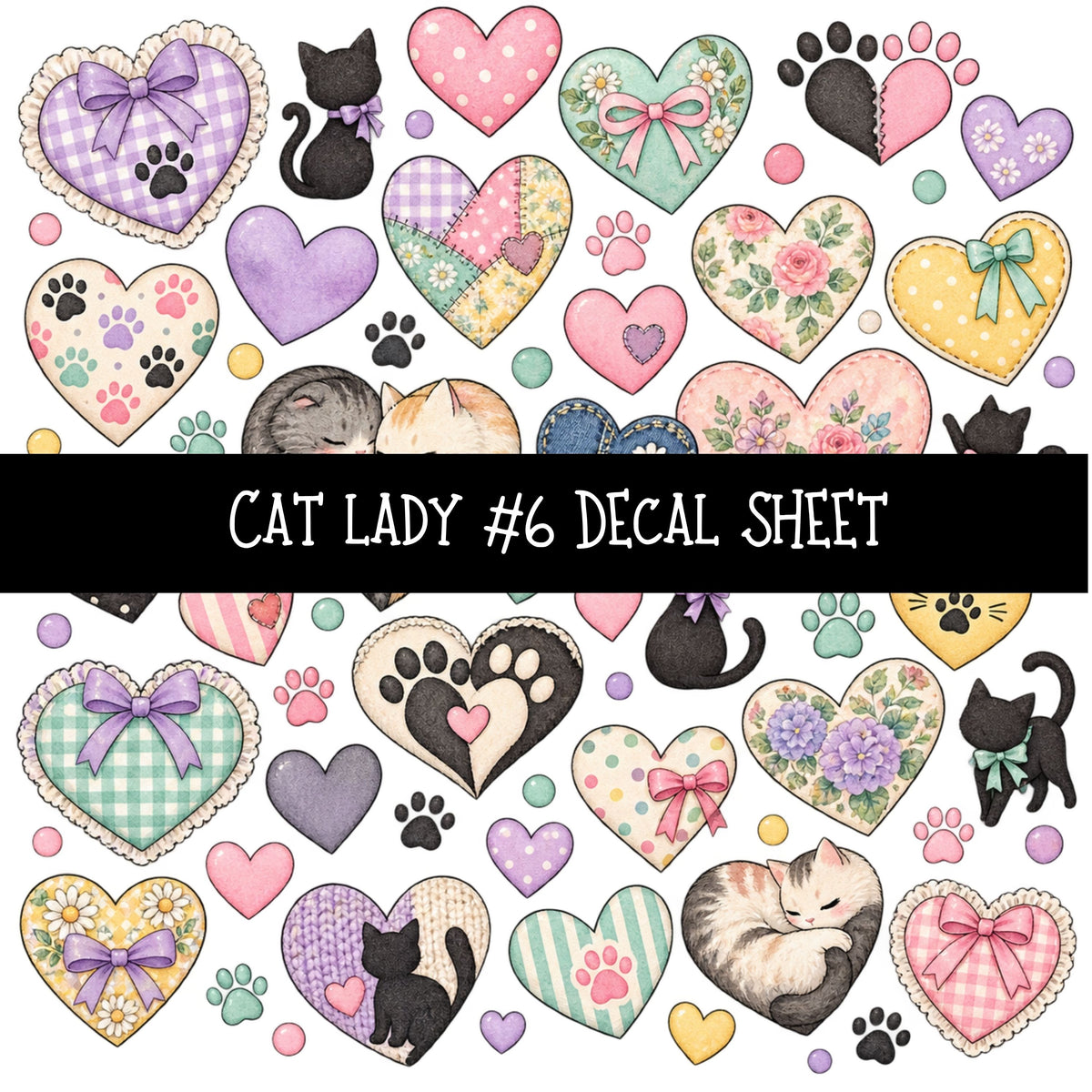 Cat Lady UV DTF Decal sheets 11 Designs available