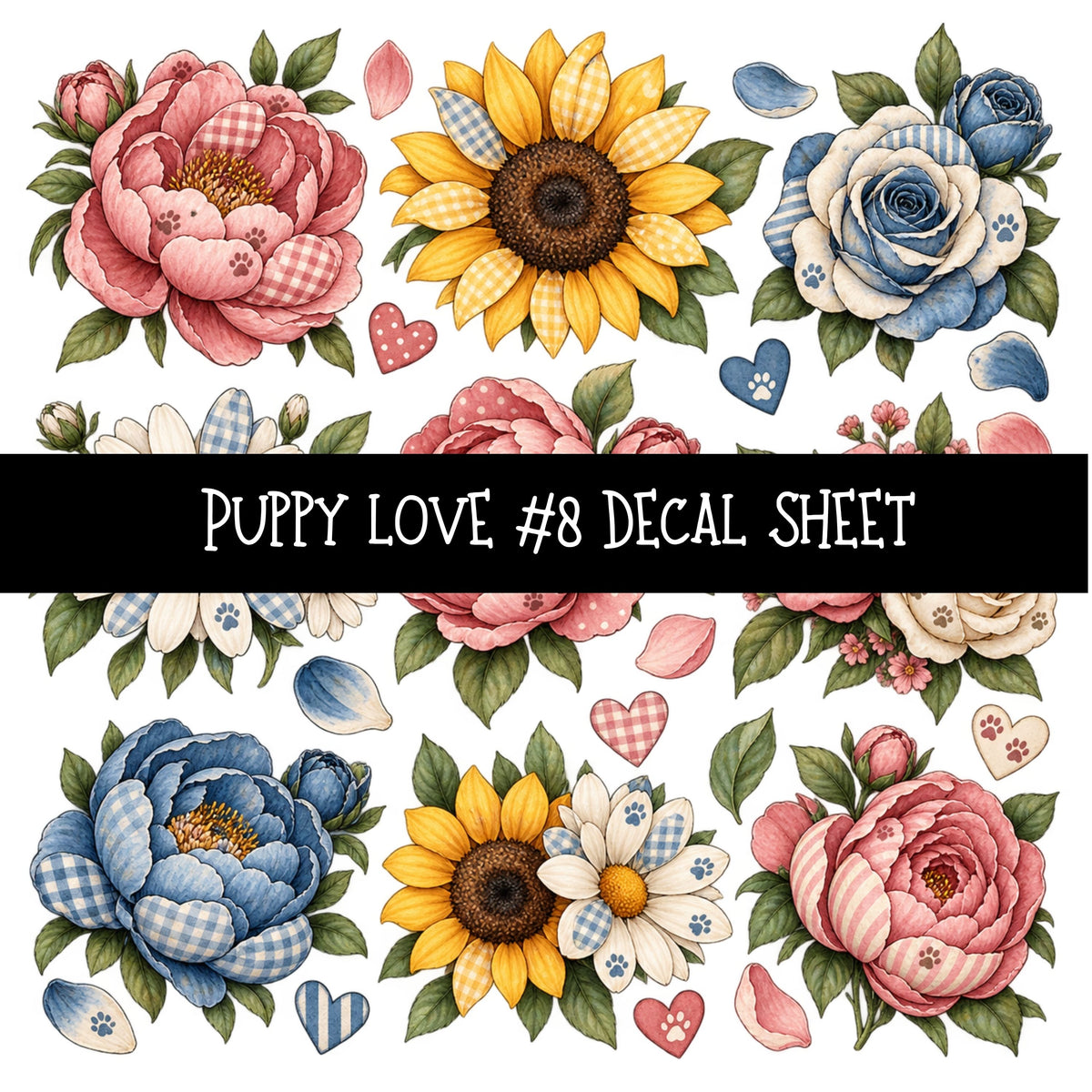 Puppy Love UV DTF Decal sheets 11 Designs available