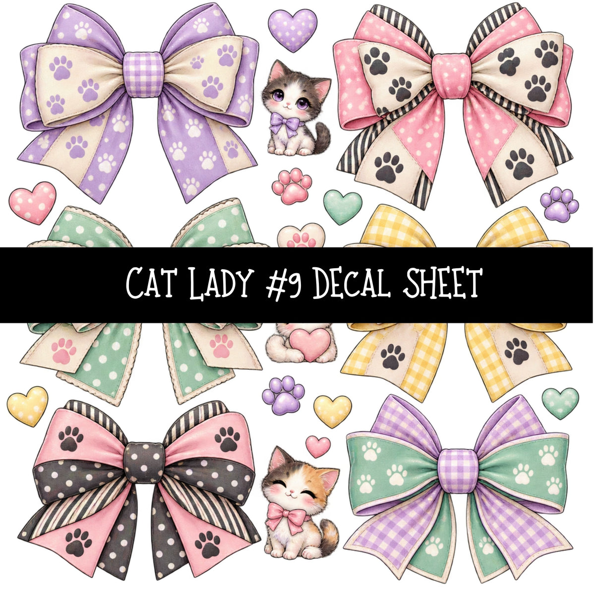 Cat Lady UV DTF Decal sheets 11 Designs available