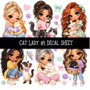 Cat Lady UV DTF Decal sheets 11 Designs available