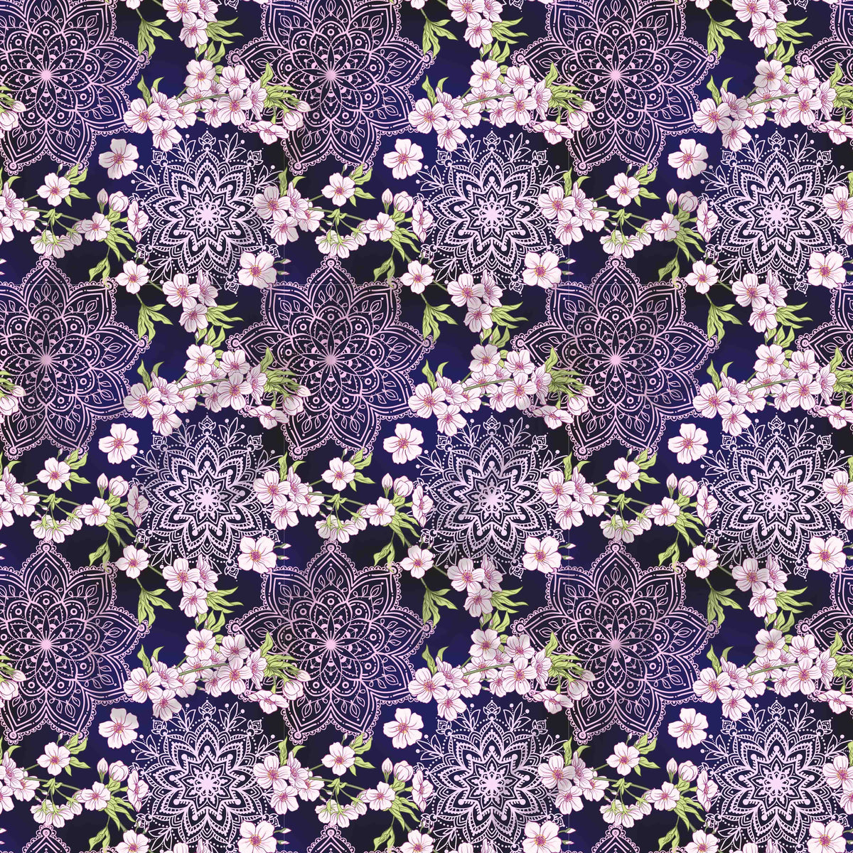 Purple Floral Mandala Adhesive Vinyl