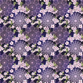 Purple Floral Mandala Adhesive Vinyl