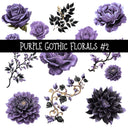 Purple Gothic Florals UV DTF Decal sheets 3 designs available