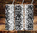 Snakeskin Black UV DTF tumbler wraps 20oz skinny
