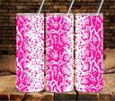 Snakeskin Hot Pink UV DTF tumbler wraps 20oz skinny
