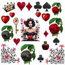 Queen of Hearts UV DTF Decal accent Sheet 10x10
