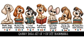 Quirky Dogs Bookmark UV DTF Decal sheet- set of 7 Designs
