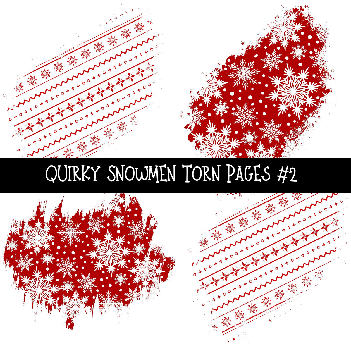 Quirky Snowmen Torn Pages UV DTF Decal sheets 3 designs available