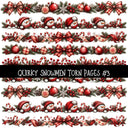 Quirky Snowmen Torn Pages UV DTF Decal sheets 3 designs available