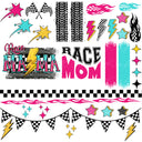 Race mom UV DTF Decal accent Sheet 10x10