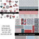 Raggedy Ann UV DTF Doodle Patchwork Set