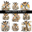 Rainbows and Giraffes UV DTF Decal sheets