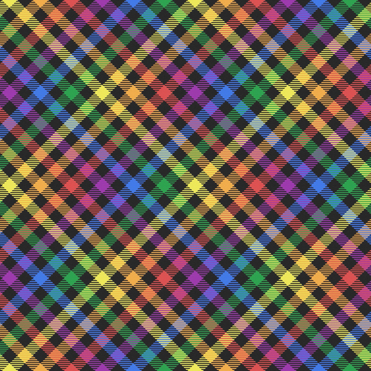 Rainbow Plaid - Adhesive Vinyl