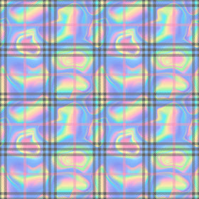 Rainbow Swirled Plaid - Adhesive Vinyl