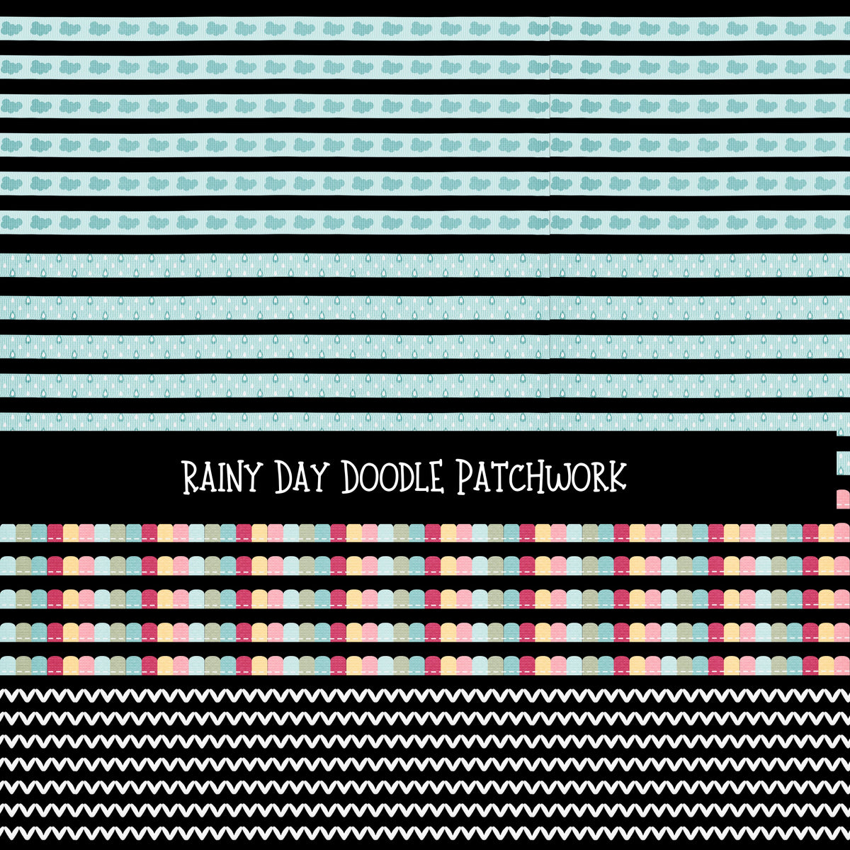 Rainy Day Doodle Patchwork Set