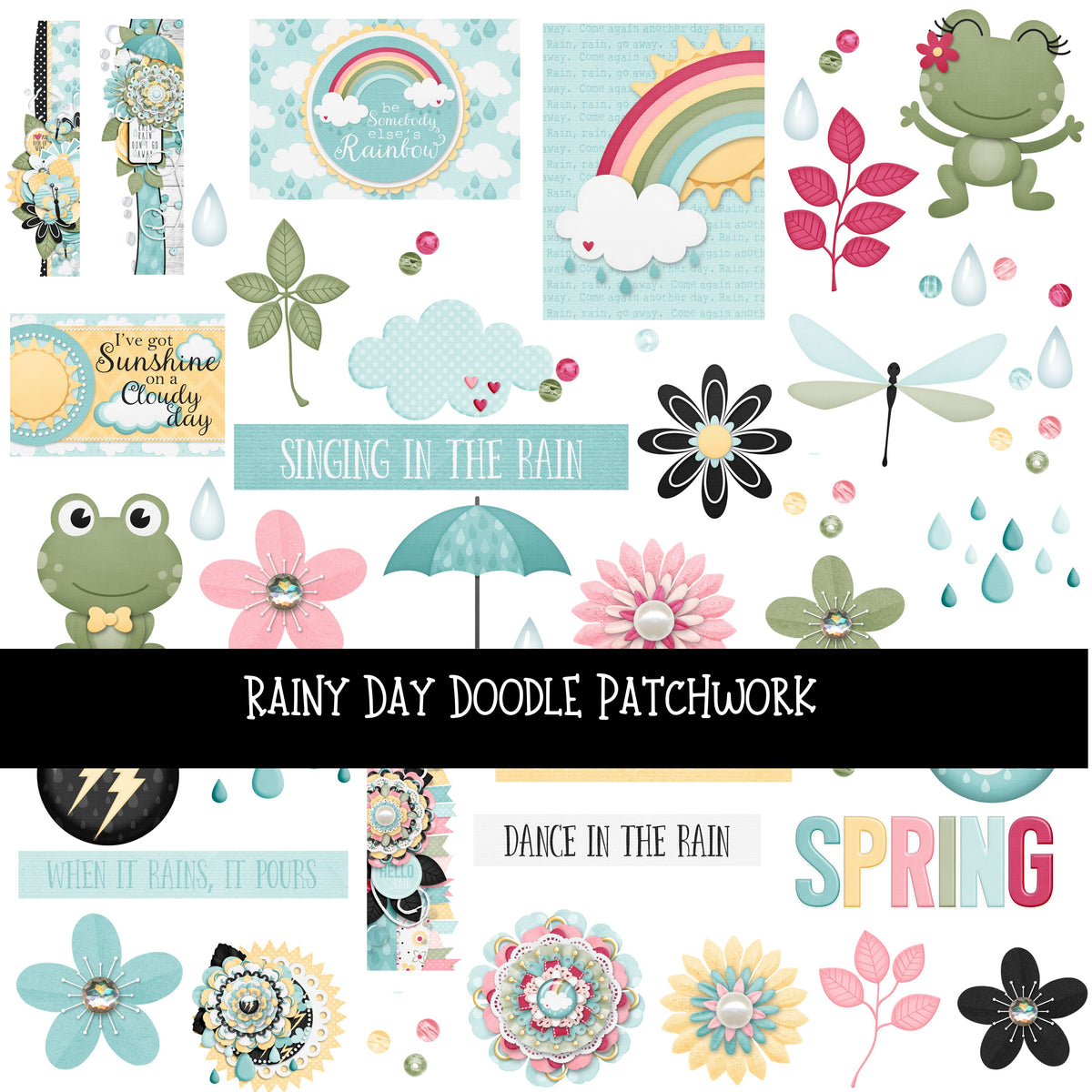 Rainy Day Doodle Patchwork Set