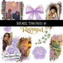 Rapunzel torn pages UV DTF Decal sheets 2 Designs available
