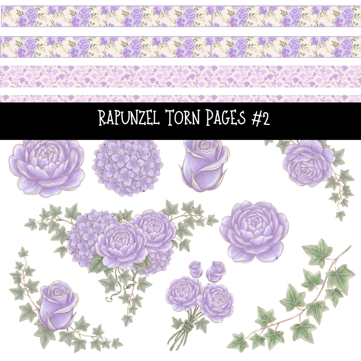 Rapunzel torn pages UV DTF Decal sheets 2 Designs available