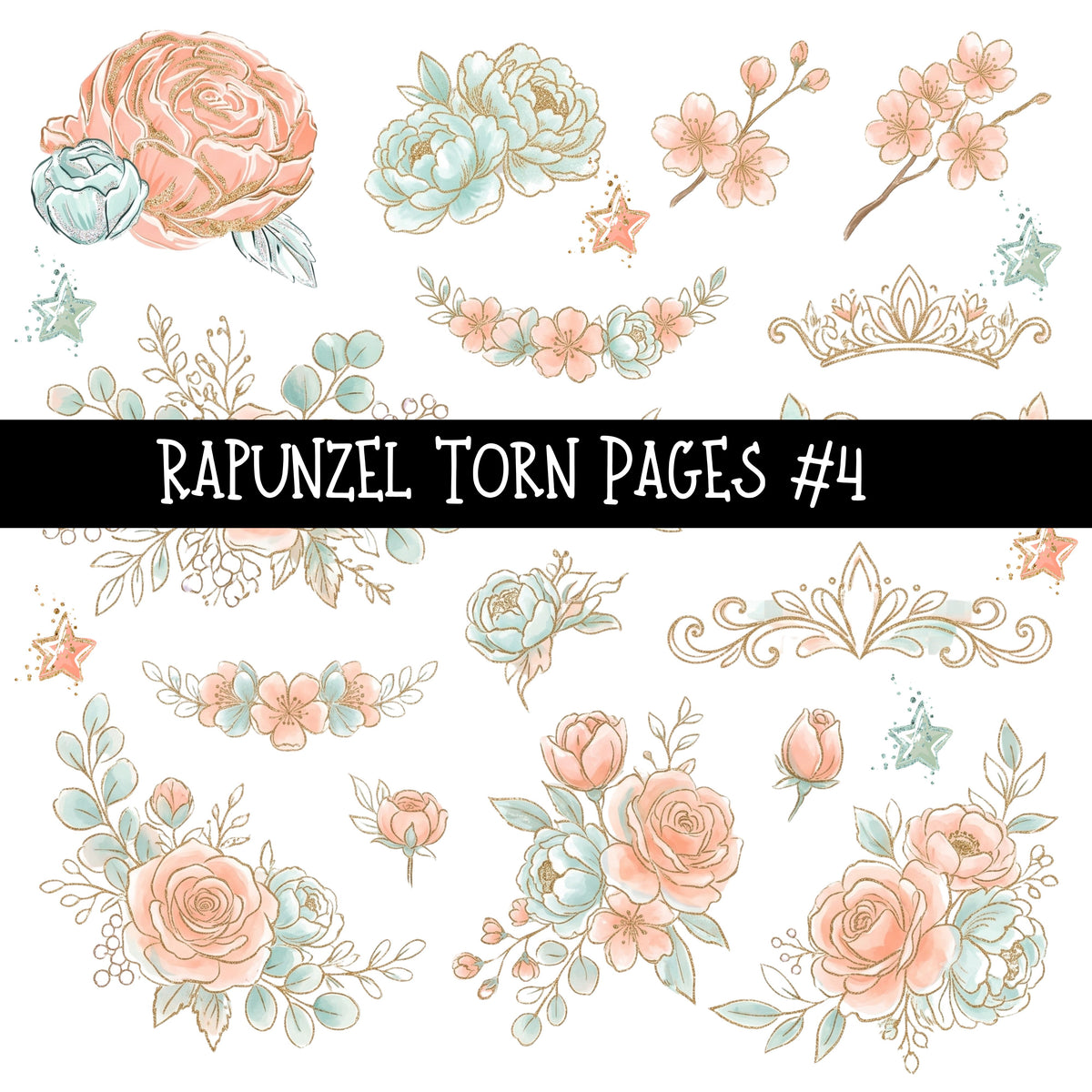 Rapunzel Torn Pages UV DTF Decal sheets 5 Designs available